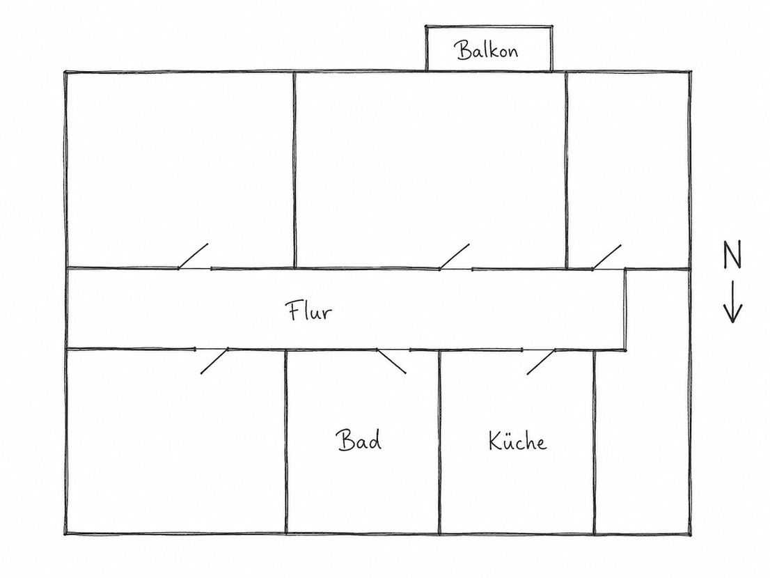Küche der Etagenwohnung